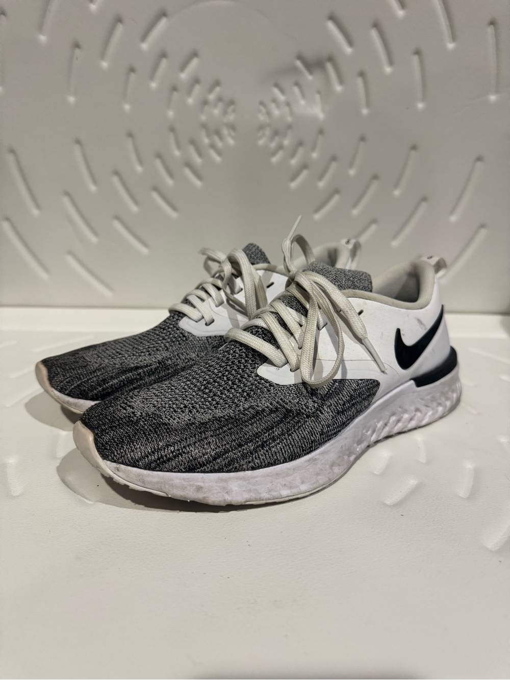 Nike Black/Grey Knit Training Sneakers with White Accents